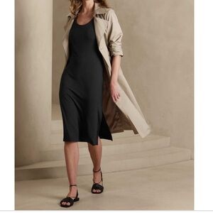 Banana Republic Black Dress Women's MIDI T-Shirt Dress  Small Tall NWT
